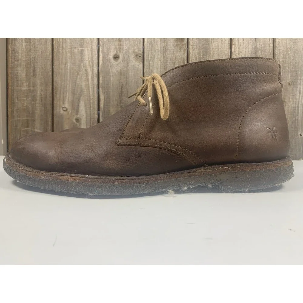 Frye Hudson Chukka 87091 Mens Brown Leather Lace Up Chukkas Boots Size 12